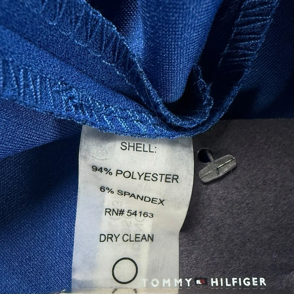 TOMMY HILFIGER Dress Womens 2 Blue Scuba Sheath Grommet Neck  NWT